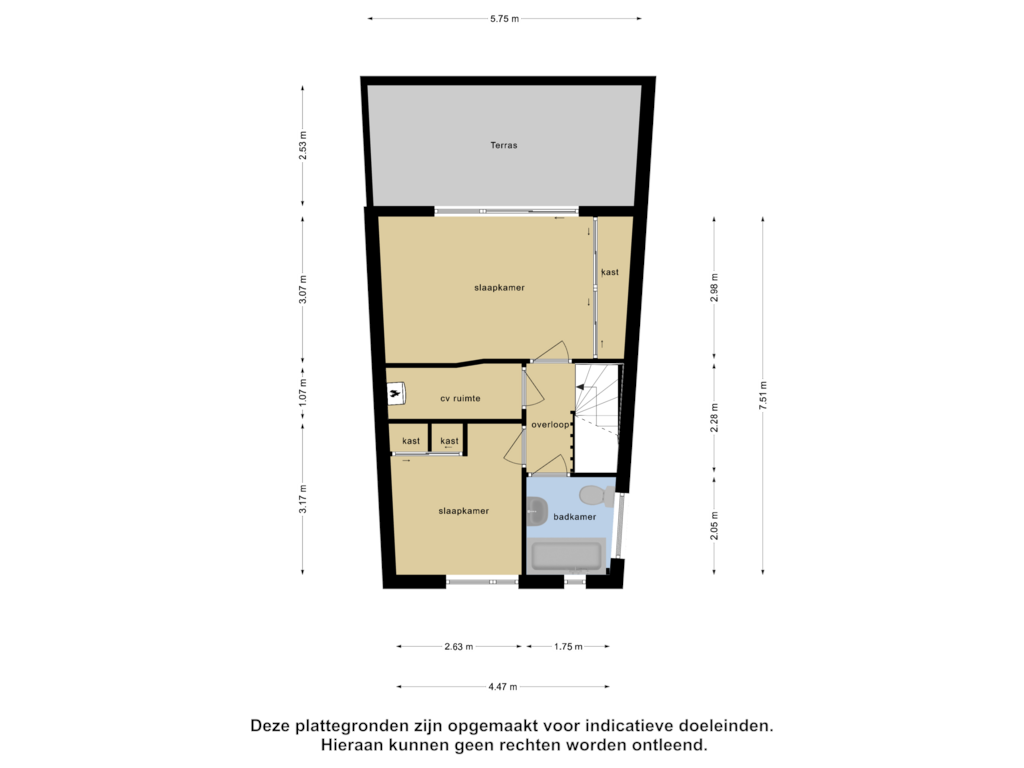 Bekijk plattegrond van Tweede Verdieping van Puccinistraat 73