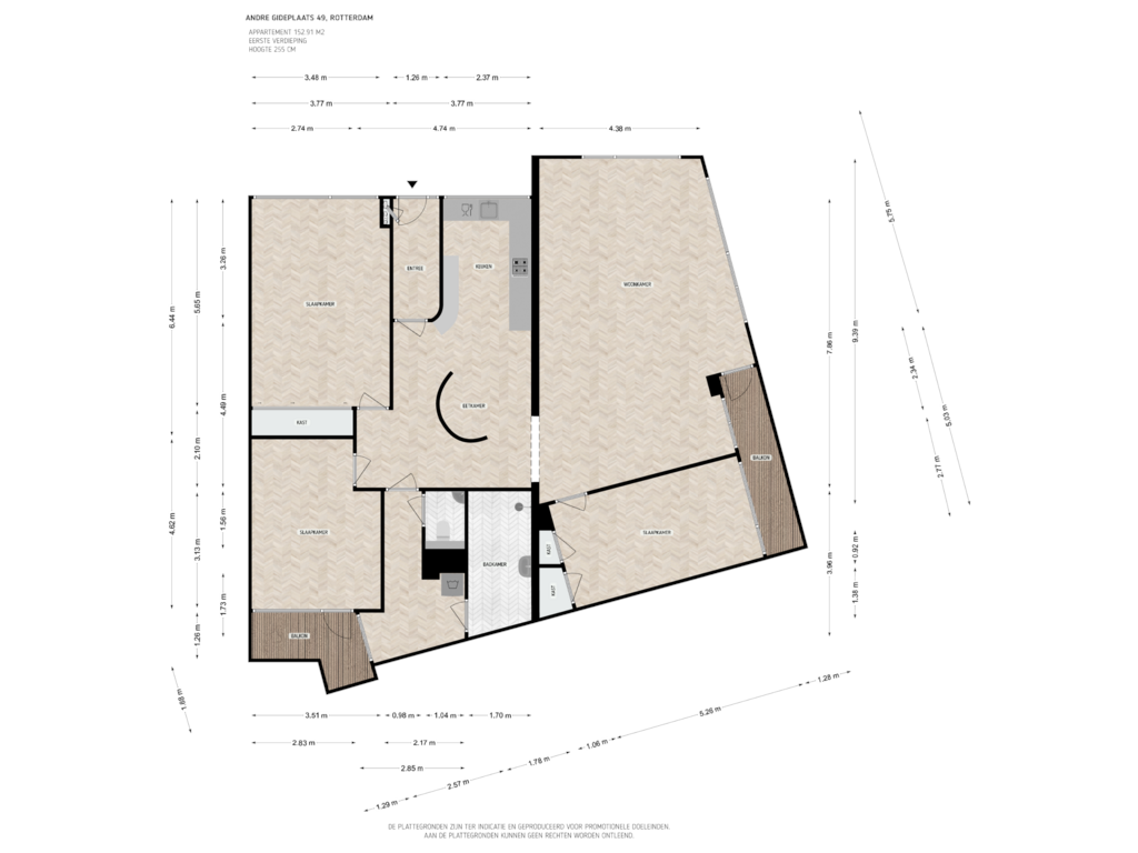 Bekijk plattegrond van 1e verdieping van André Gideplaats 49