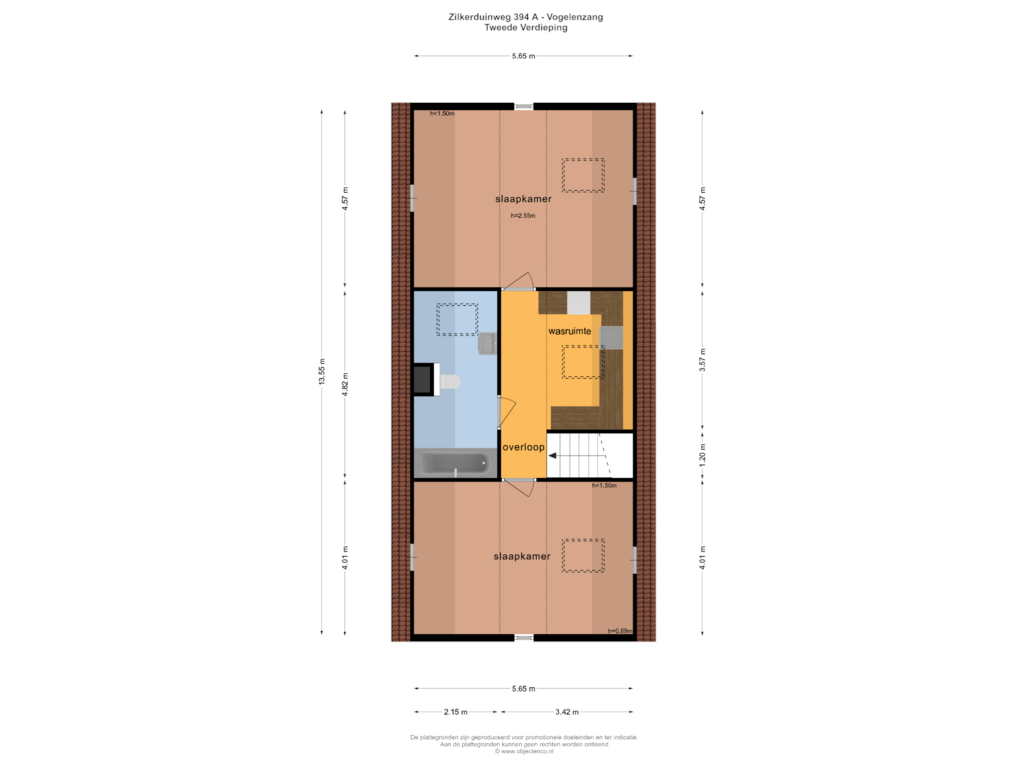 View floorplan of TWEEDE VERDIEPING of Zilkerduinweg 394-A