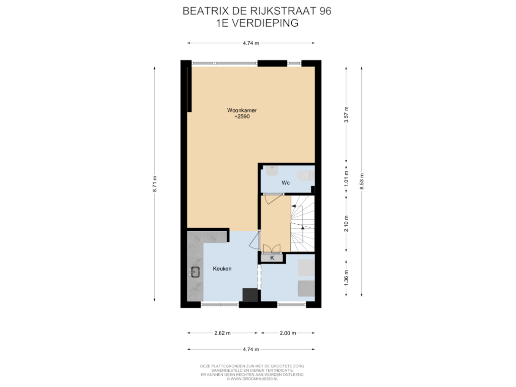 Bekijk plattegrond van 1E Verdieping van Beatrix de Rijkstraat 96