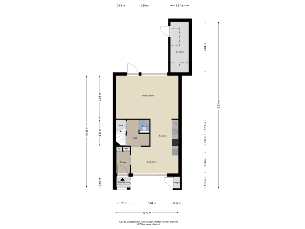 Bekijk plattegrond van Begane Grond van Grasbloem 65