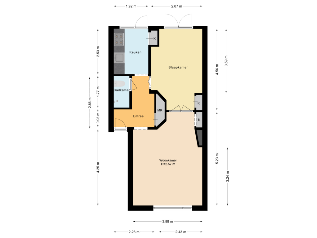 View floorplan of Woning of Ferdinand Bolweg 13