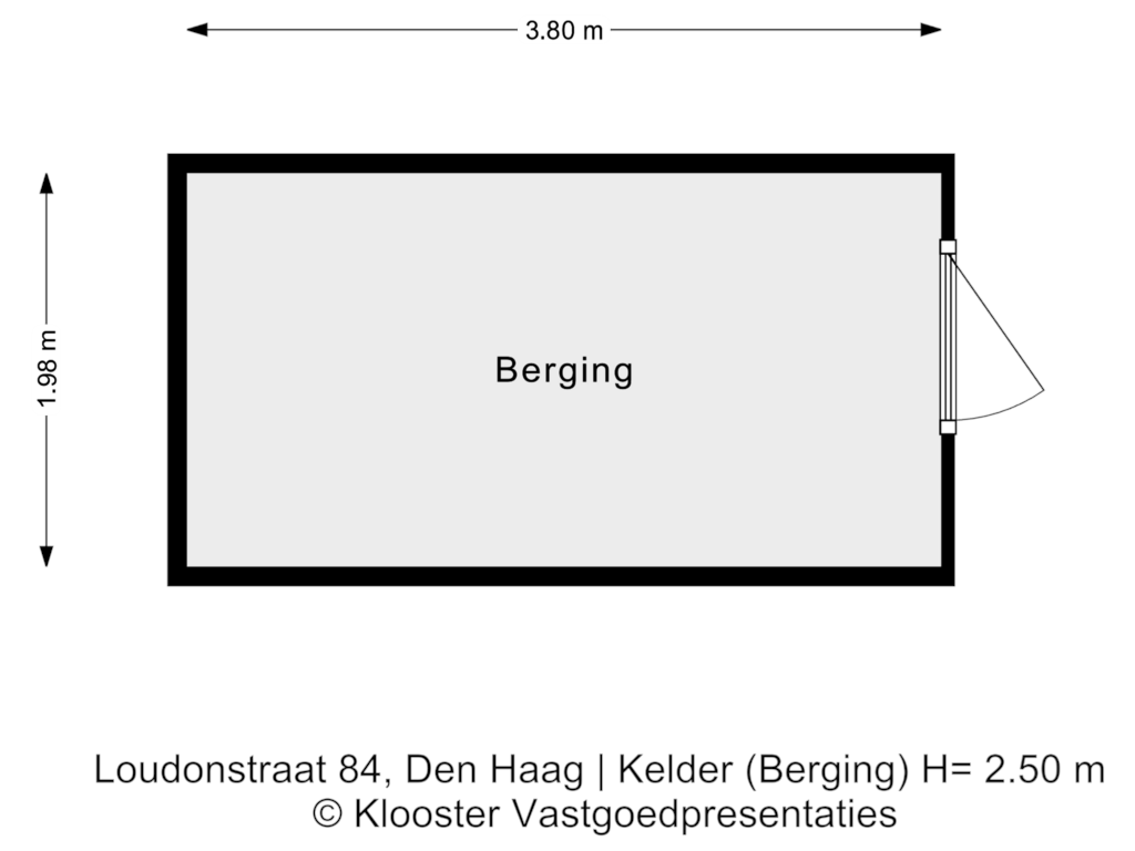 Bekijk plattegrond van Kelder (Berging) van Loudonstraat 84