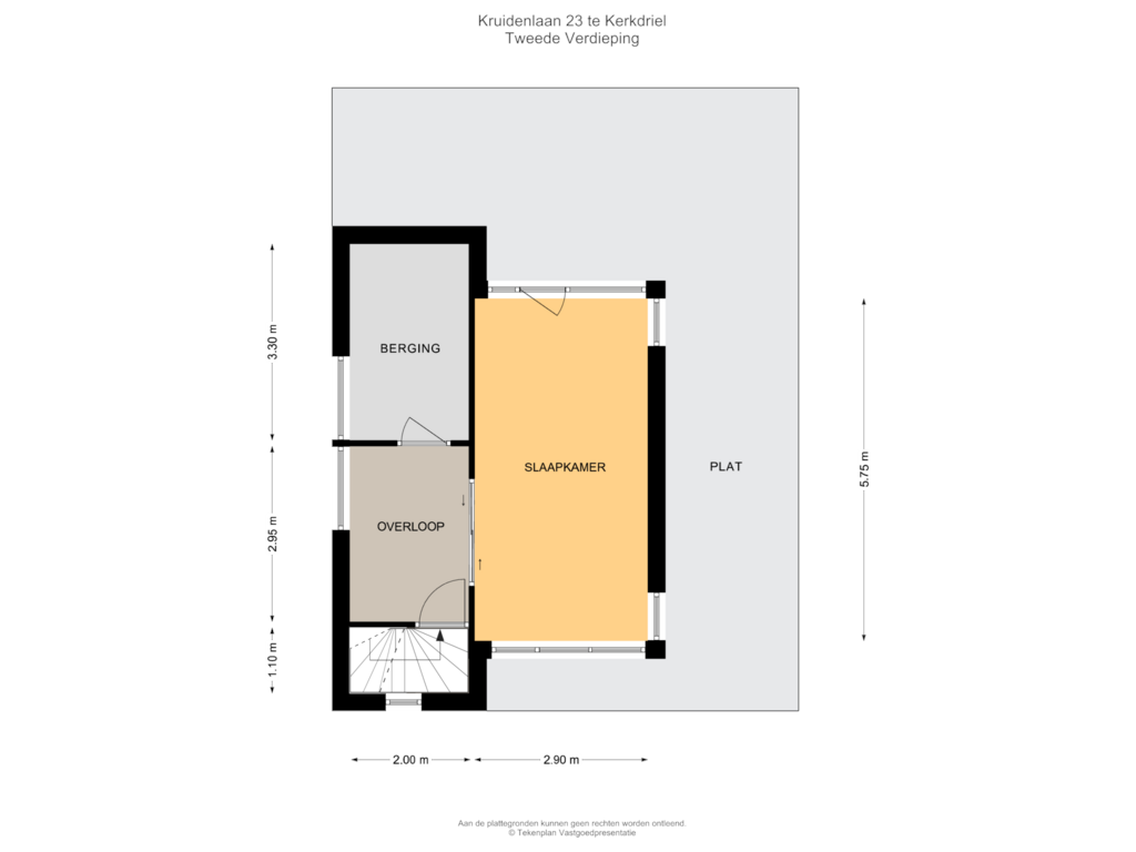 View floorplan of Tweede Verdieping of Kruidenlaan 23