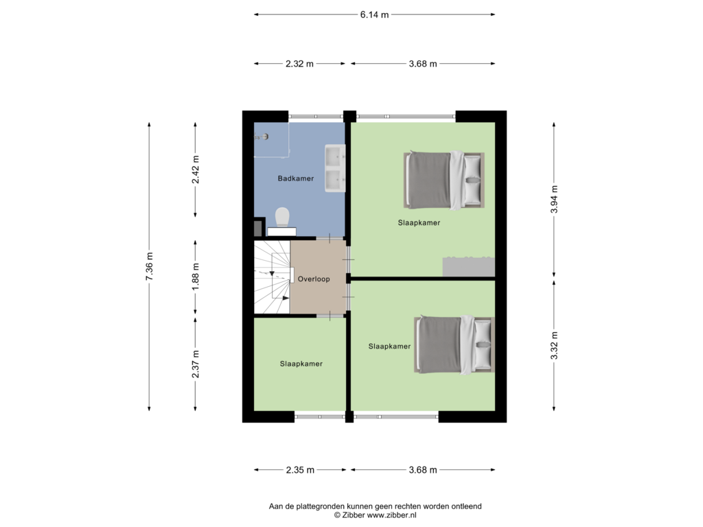 View floorplan of Eerste Verdieping of Walenburgstraat 3