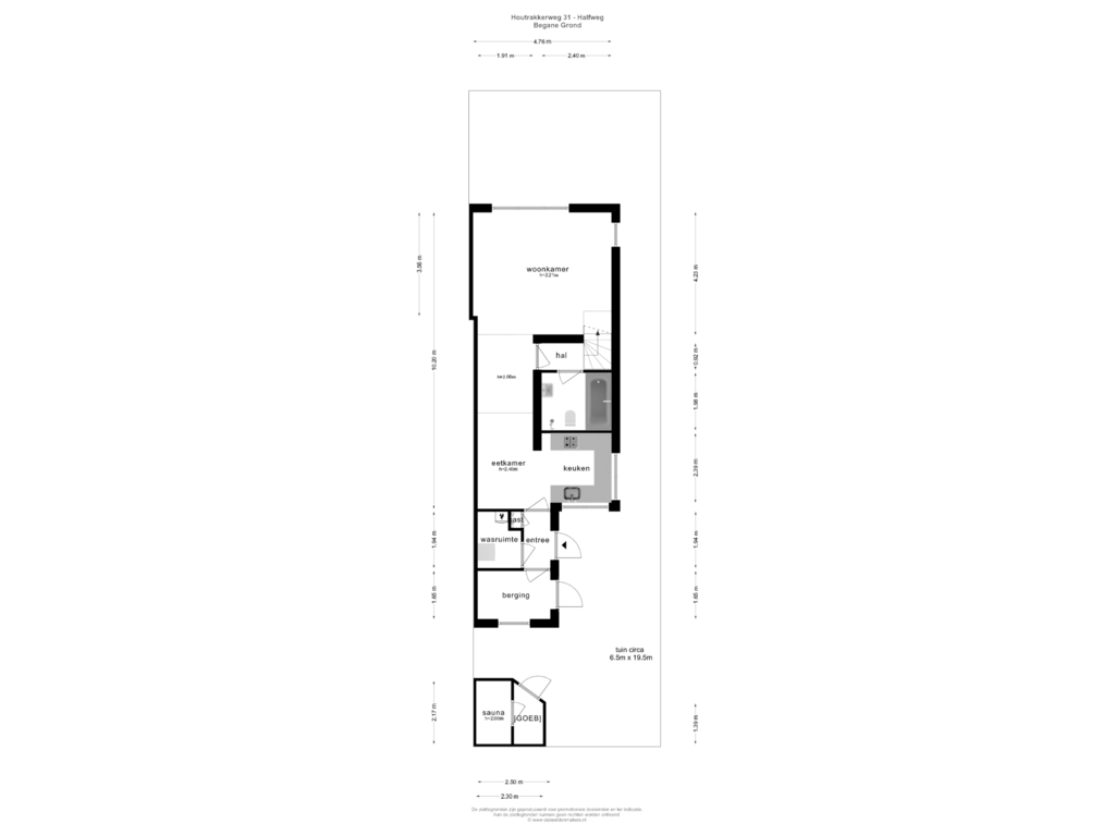 View floorplan of BEGANE GROND of Houtrakkerweg 31