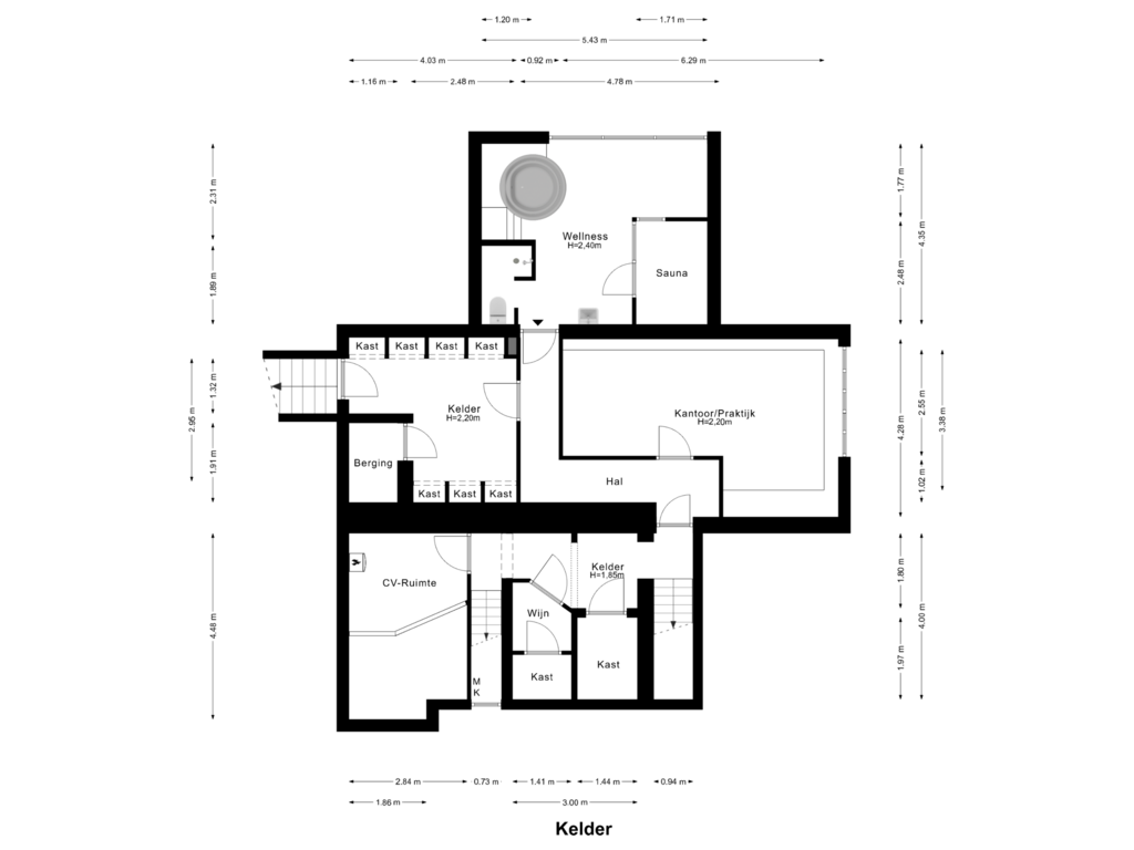 View floorplan of Kelder of Roerzicht 9