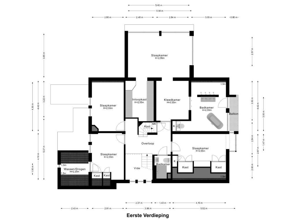 View floorplan of Eerste Verdieping of Roerzicht 9