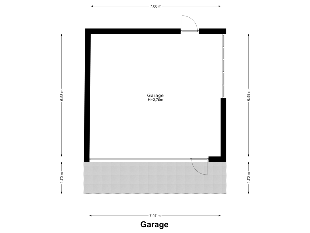 View floorplan of Garage of Roerzicht 9