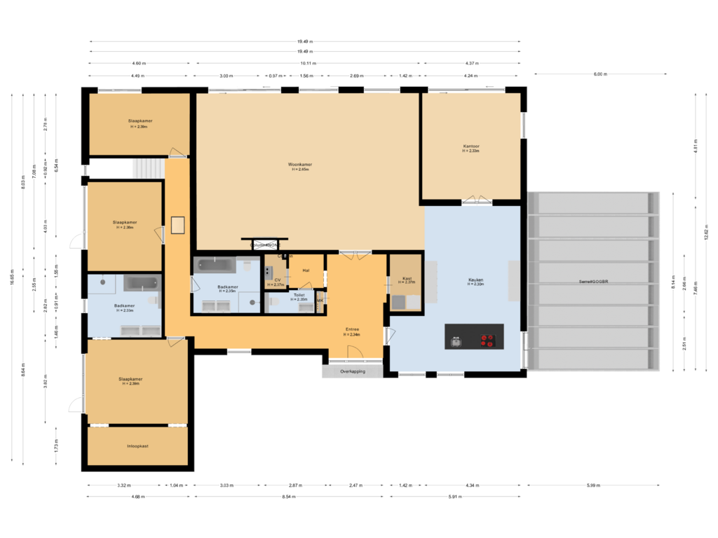 View floorplan of Begane grond of Prinses Carolinalaan 13