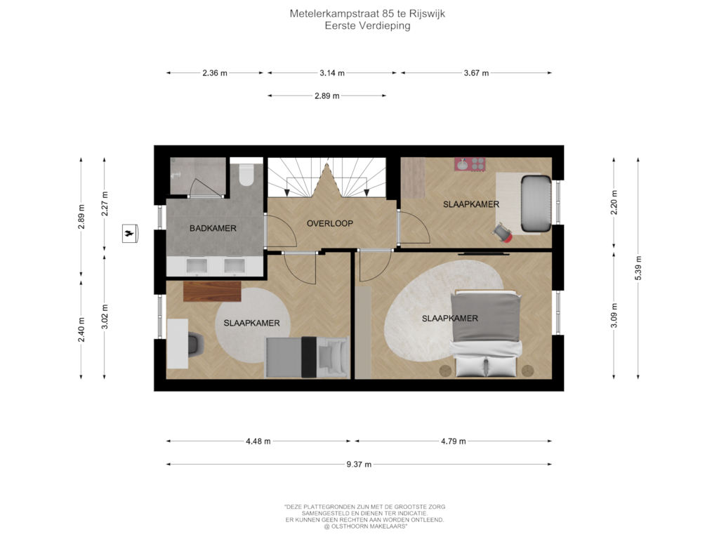 View floorplan of Tweede Verdieping of Metelerkampstraat 85