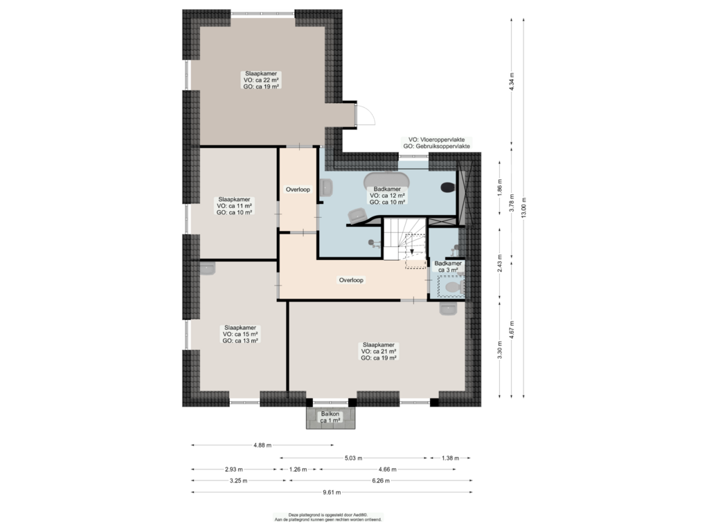 Bekijk plattegrond van Eerste verdieping van Boterdiep Wz 57