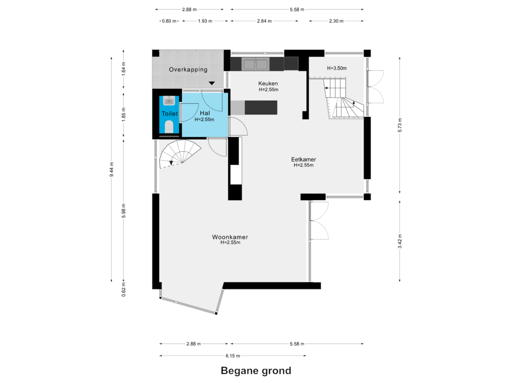 Bekijk plattegrond van Begane Grond van Sint Rochusweg 5