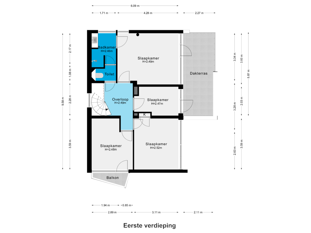 Bekijk plattegrond van Eerste Verdieping van Sint Rochusweg 5