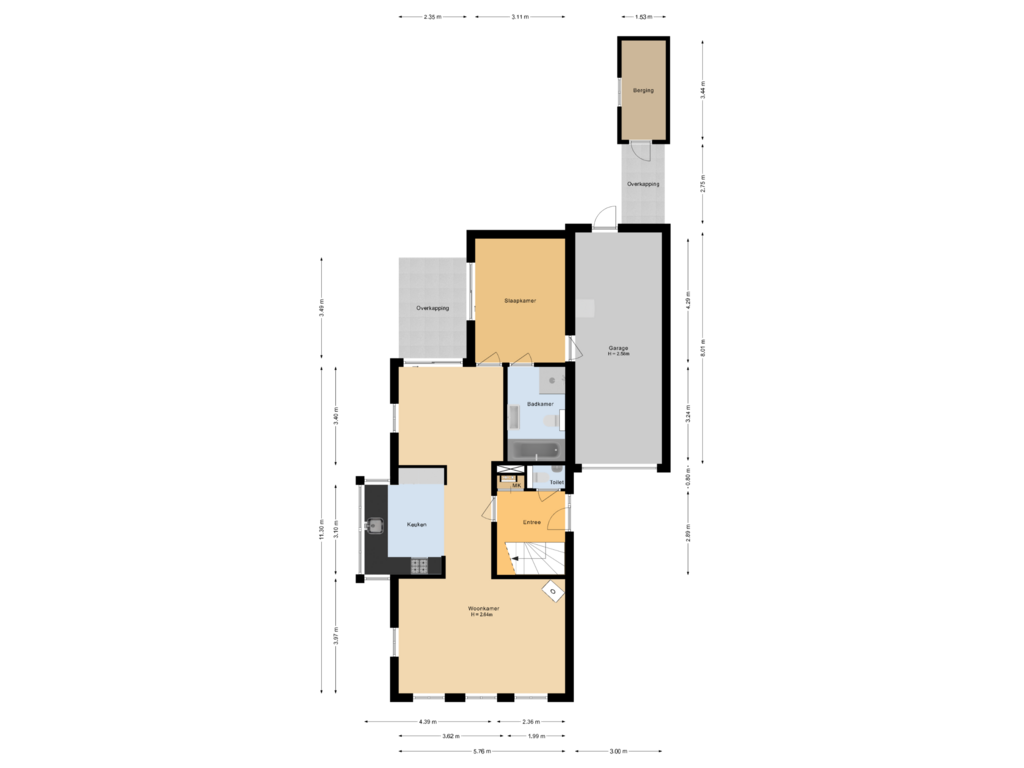 Bekijk plattegrond van Begane grond van Molenparkweg 39