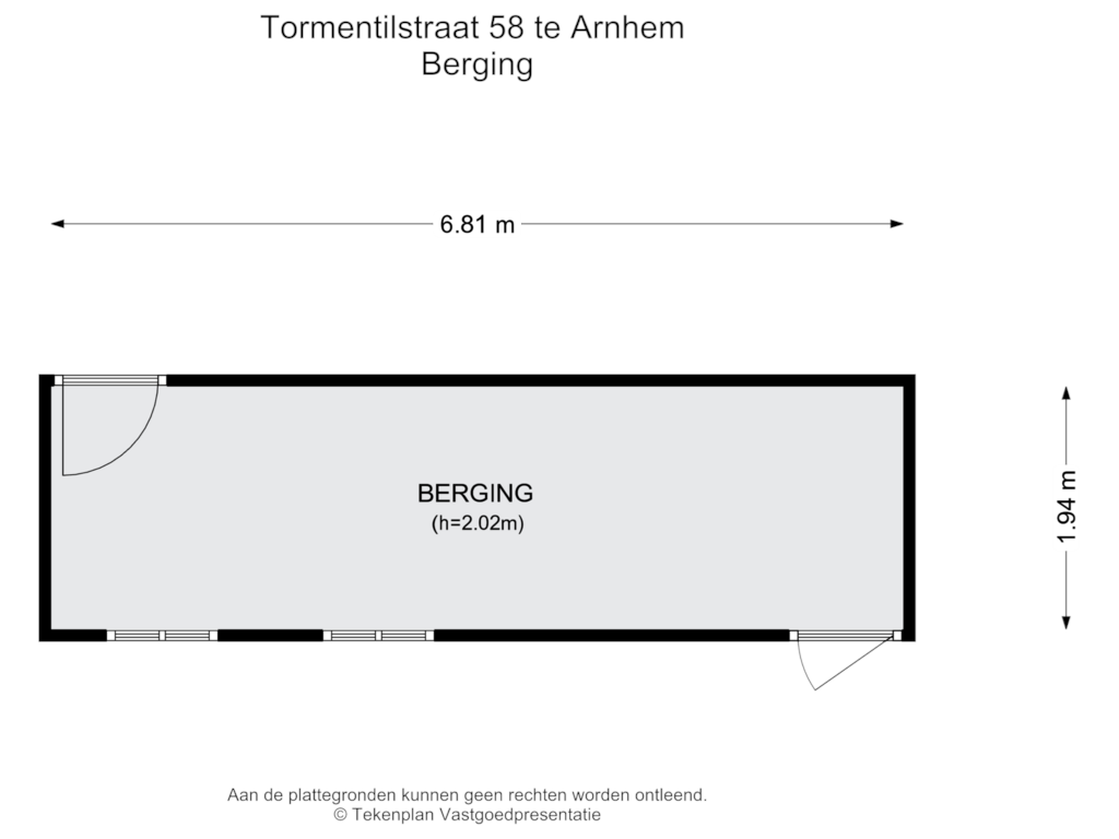 View floorplan of Berging of Tormentilstraat 58