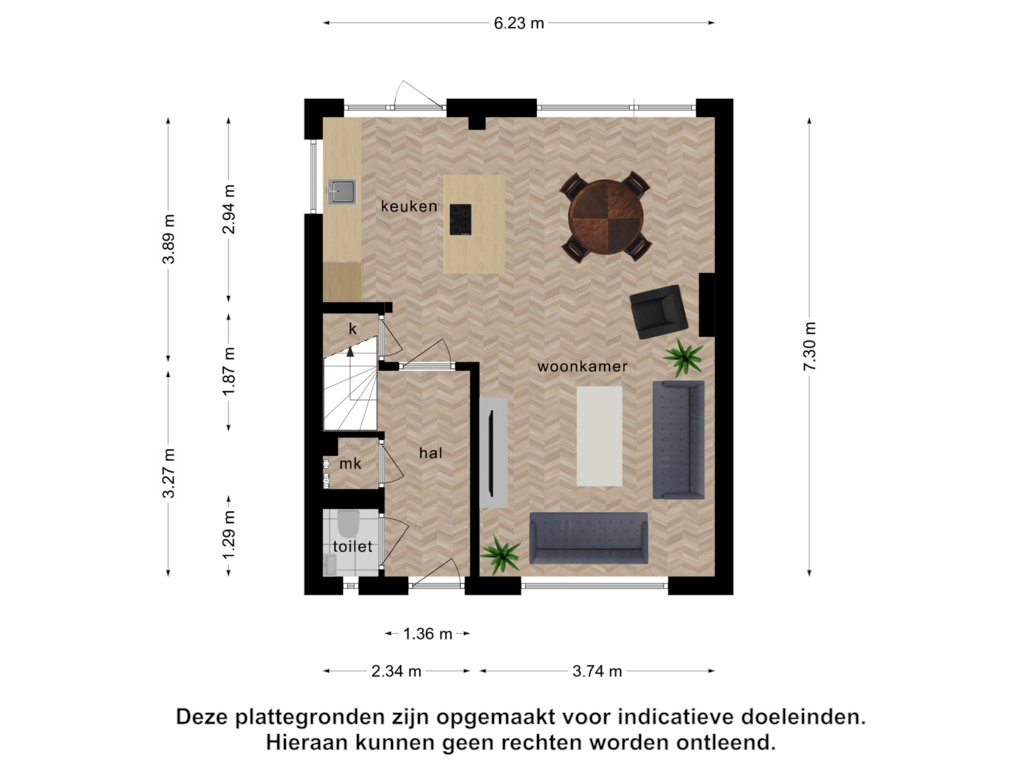 Bekijk plattegrond van Begane grond van Christiaan Huygenslaan 1