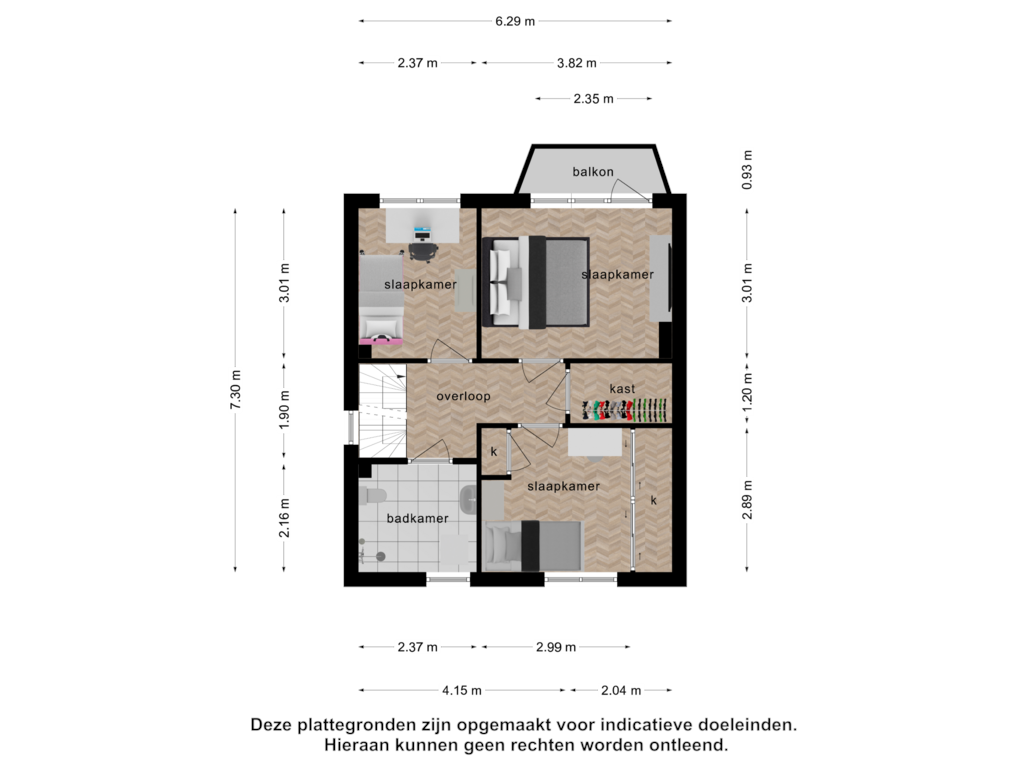 Bekijk plattegrond van 1e verdieping van Christiaan Huygenslaan 1