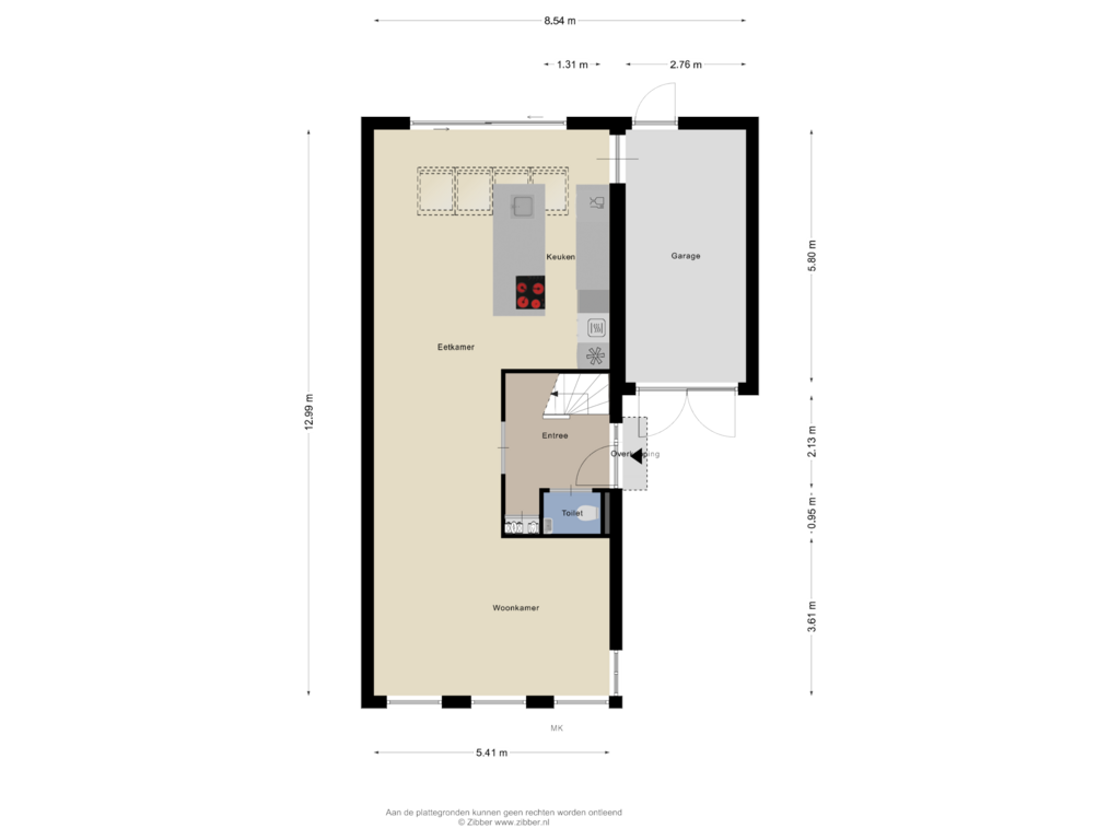 View floorplan of Begane Grond of Pastelblauw 9