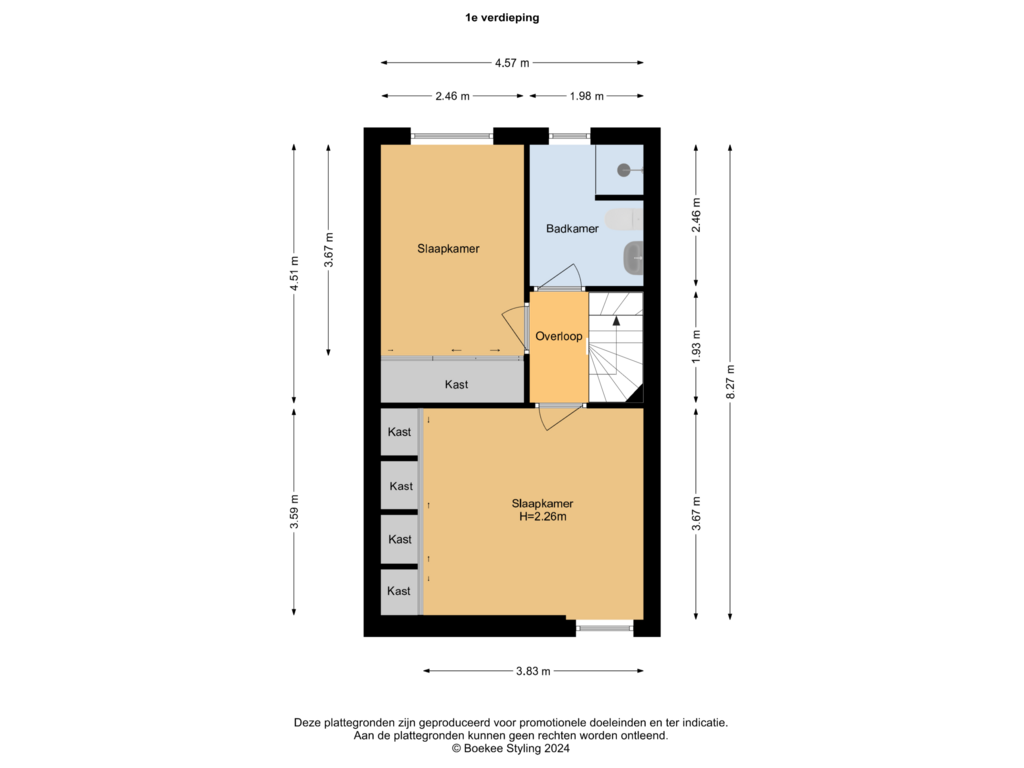 Bekijk plattegrond van 1e Verdieping van Snelliusstraat 11