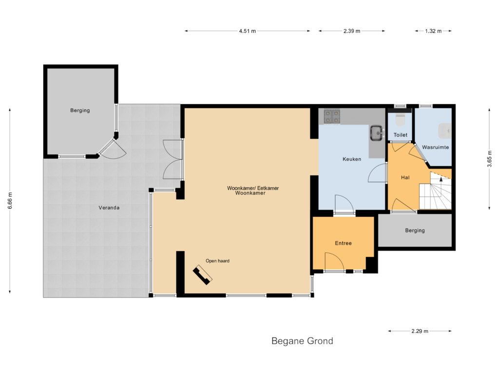 Bekijk plattegrond van Begane Grond van Vaartweg 50