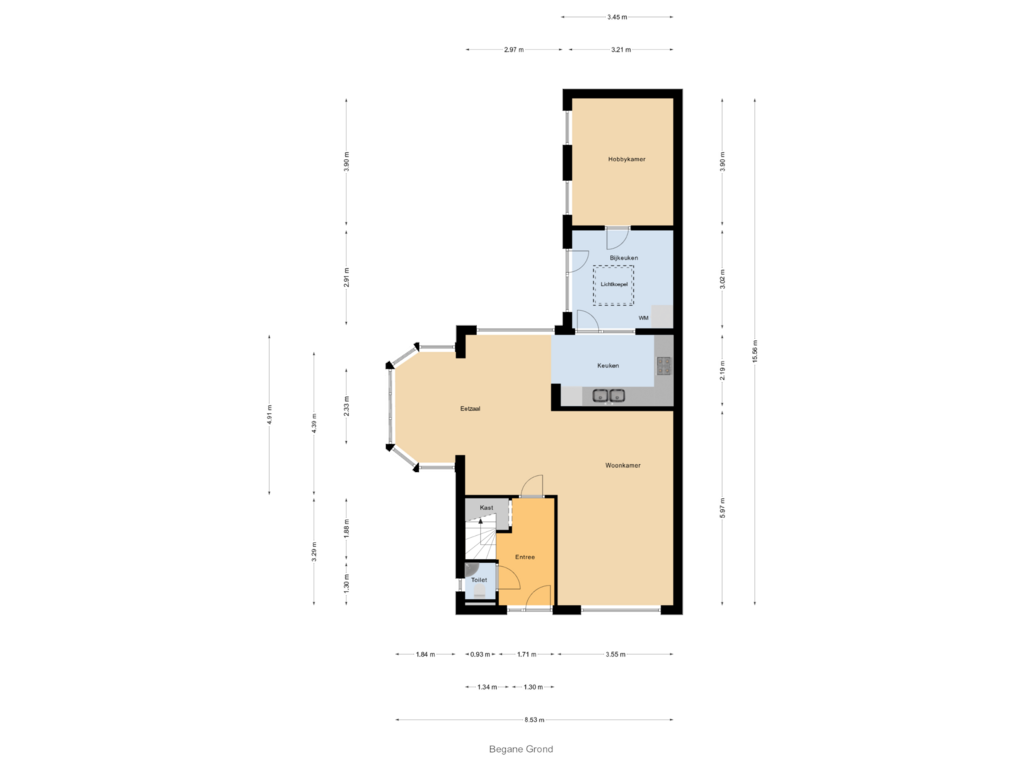 View floorplan of Begane Grond of Kruizemunthof 5