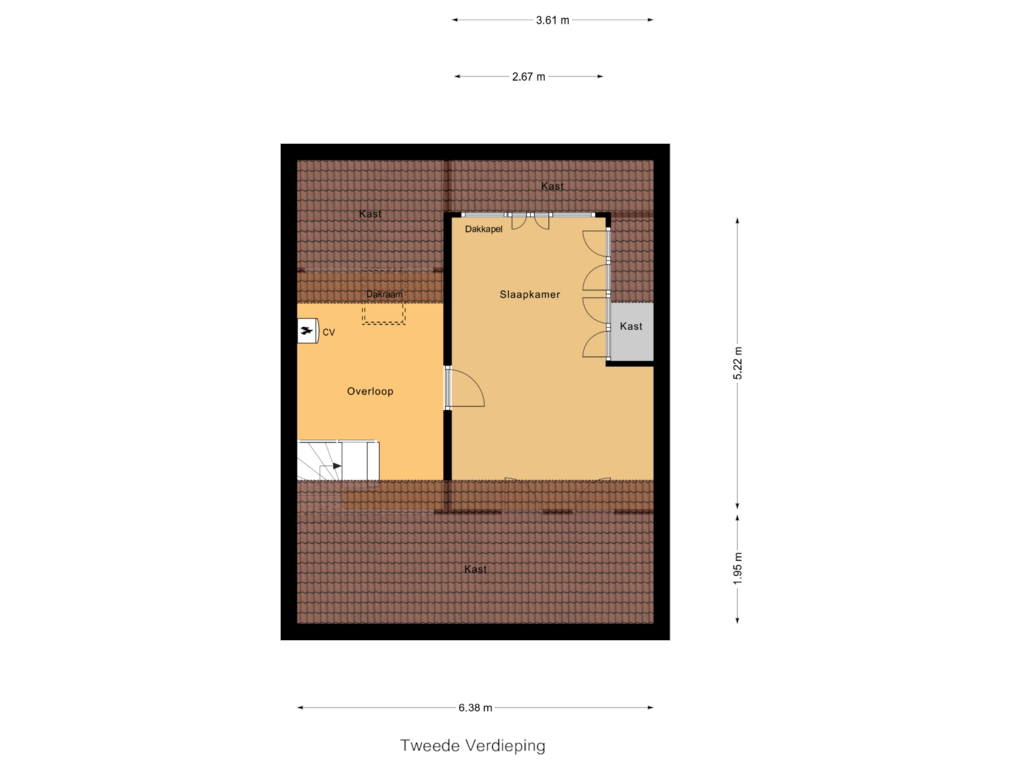 View floorplan of Tweede Verdieping of Kruizemunthof 5