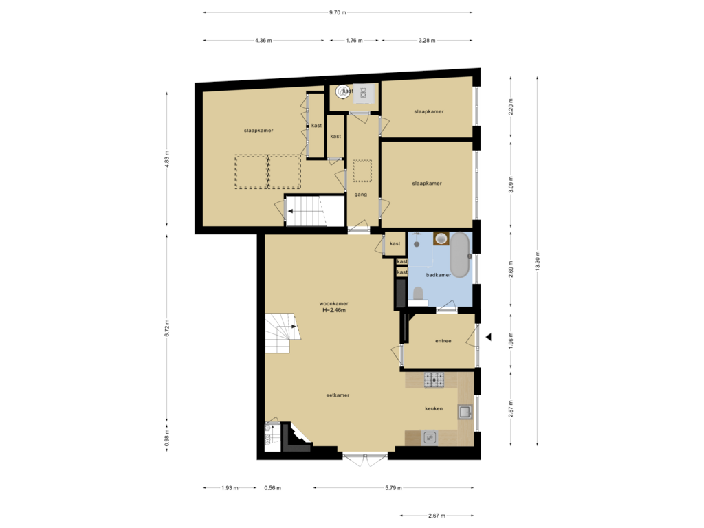 Bekijk plattegrond van Begane Grond van Schrikslaan 34-A