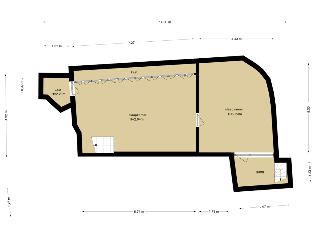 Bekijk plattegrond van Souterrain van Schrikslaan 34-A