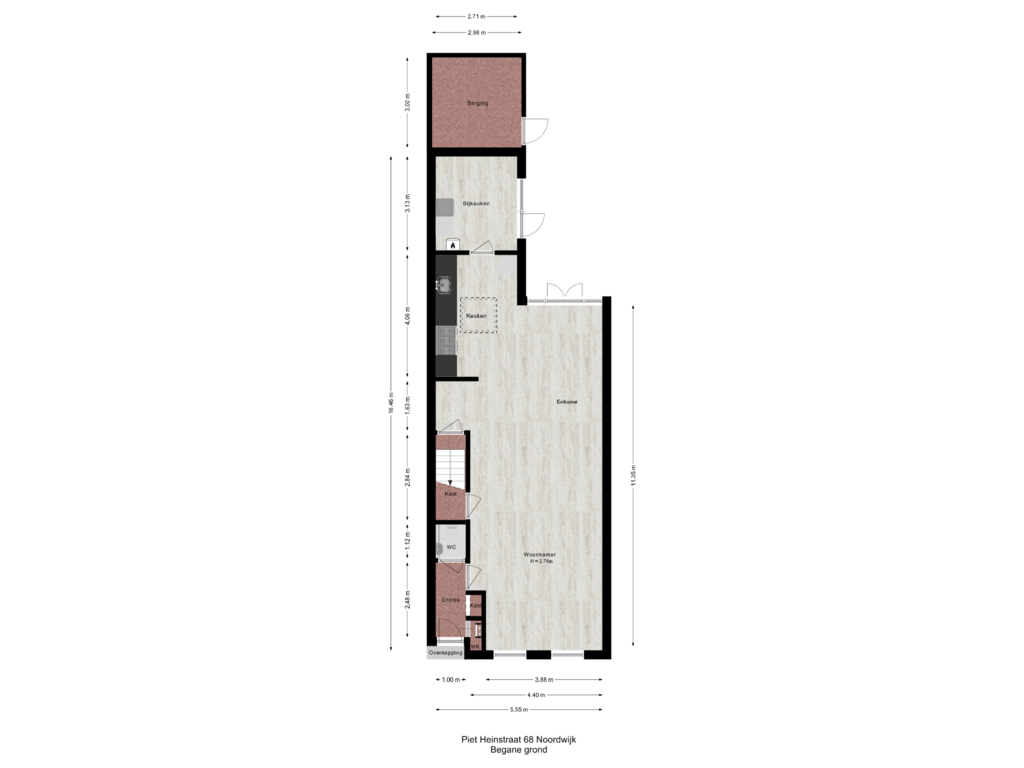 View floorplan of Begane grond of Piet Heinstraat 68