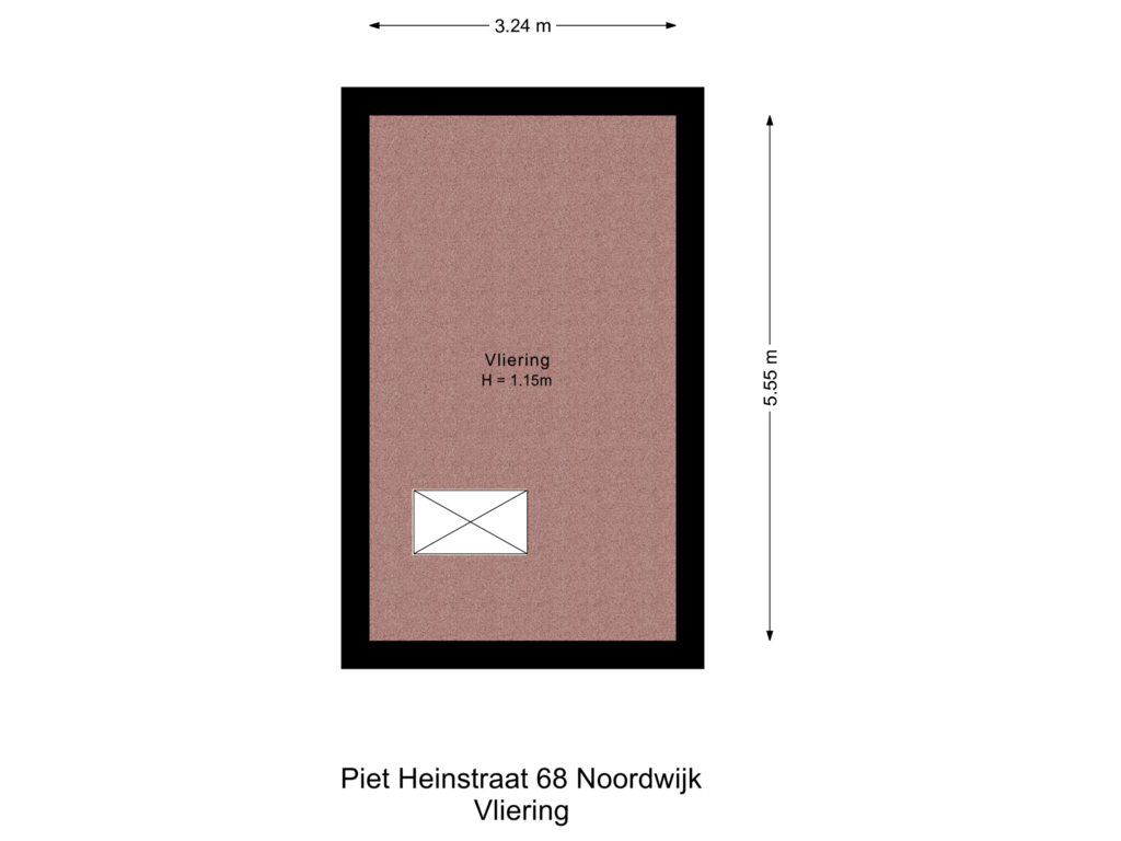 View floorplan of Vliering of Piet Heinstraat 68