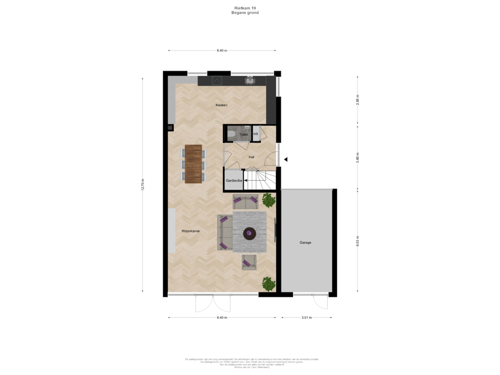 View floorplan of Begane grond of Rietkam 19