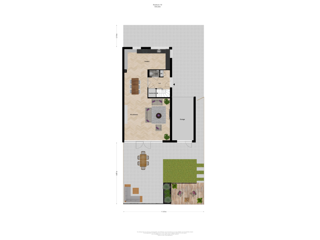 View floorplan of Situatie of Rietkam 19