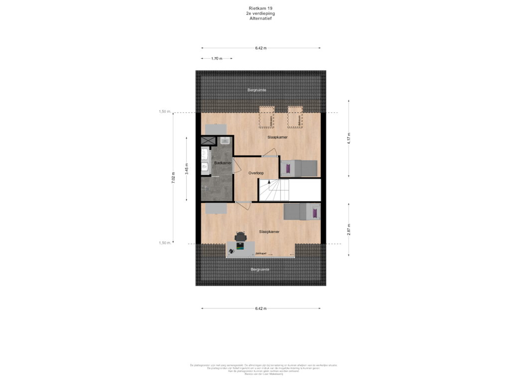 View floorplan of 2e verdieping  alternatief of Rietkam 19