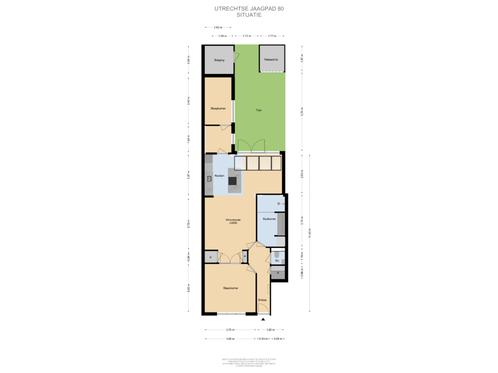 View floorplan of Situatie of Utrechtse Jaagpad 80