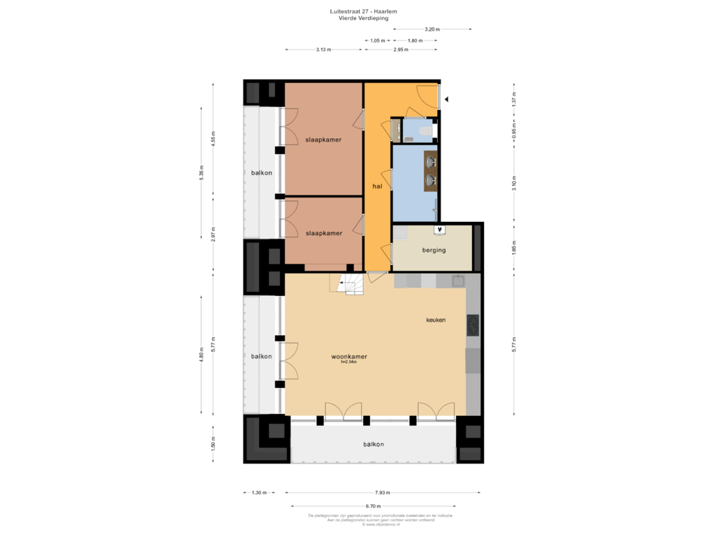 Bekijk plattegrond van VIERDE VERDIEPING van Luitestraat 27