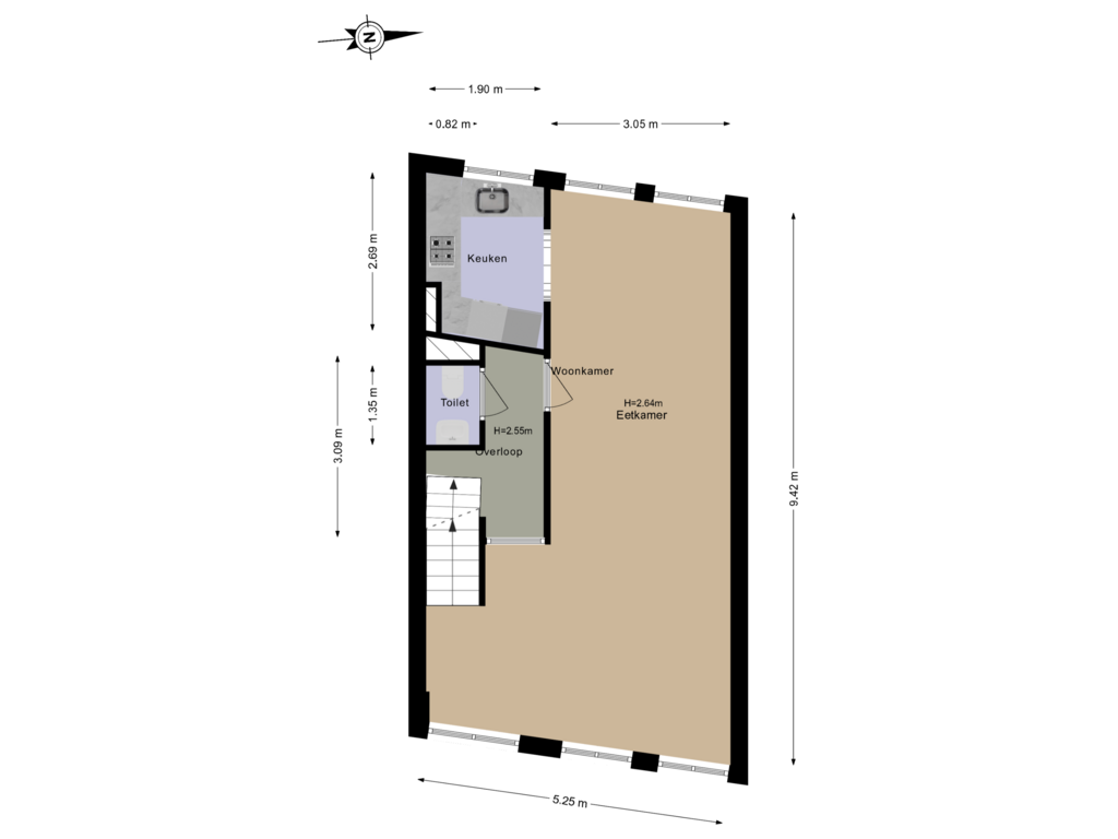 Bekijk plattegrond van 1e Verdieping van Esschilderstraat 4-RD