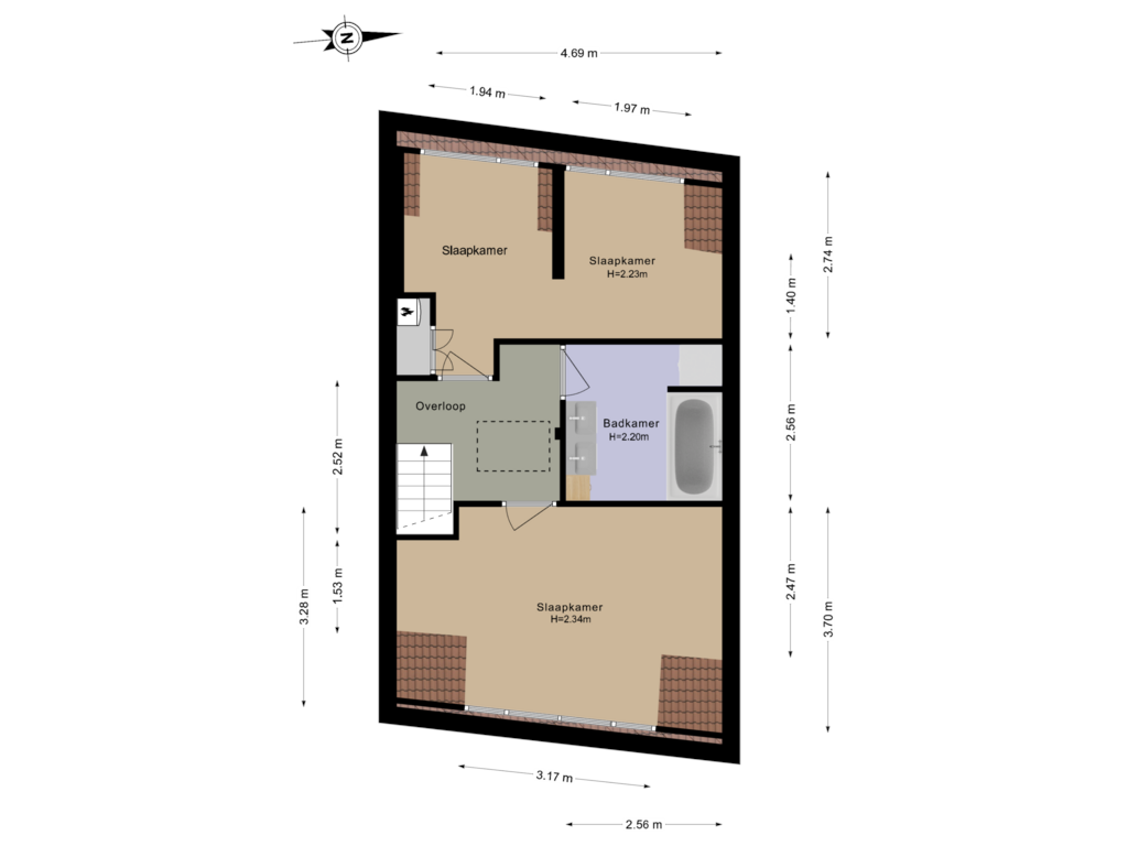 Bekijk plattegrond van 2e Verdieping van Esschilderstraat 4-RD