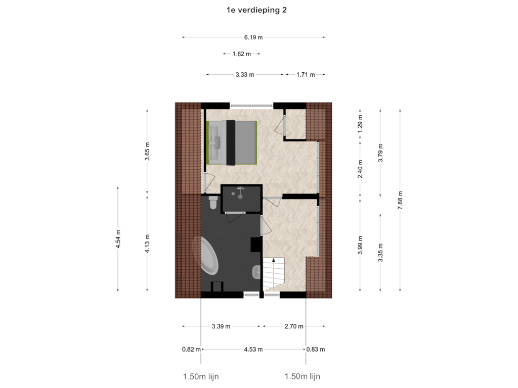 Bekijk plattegrond van 1e verdieping 2 van Oosteinde 21