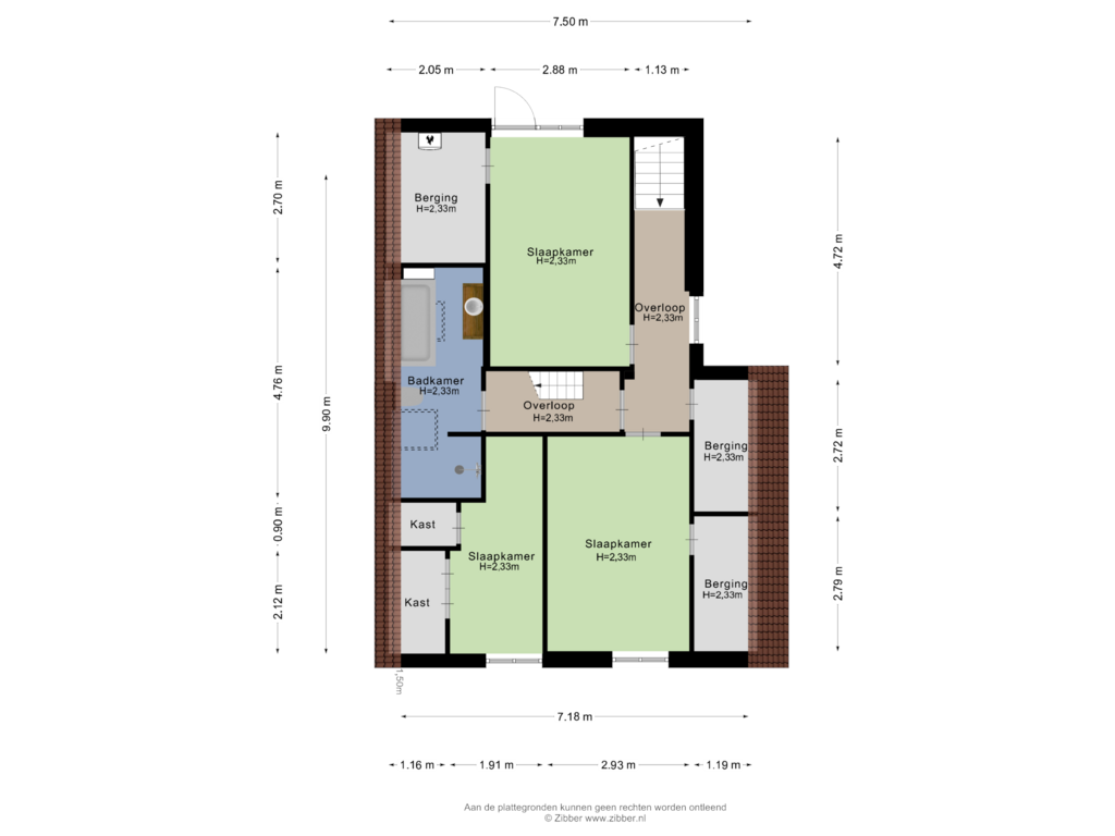 Bekijk plattegrond van Eerste Verdieping van Voorstraat 26