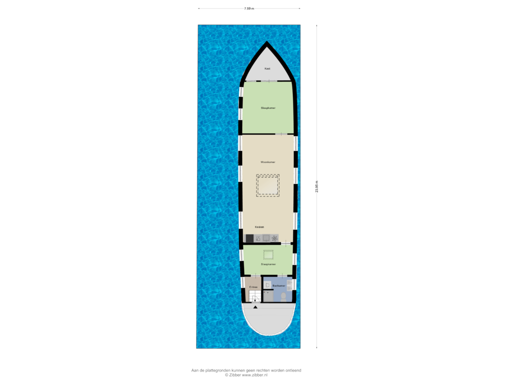 View floorplan of Begane grond Tuin of Brouwersgracht 238-L