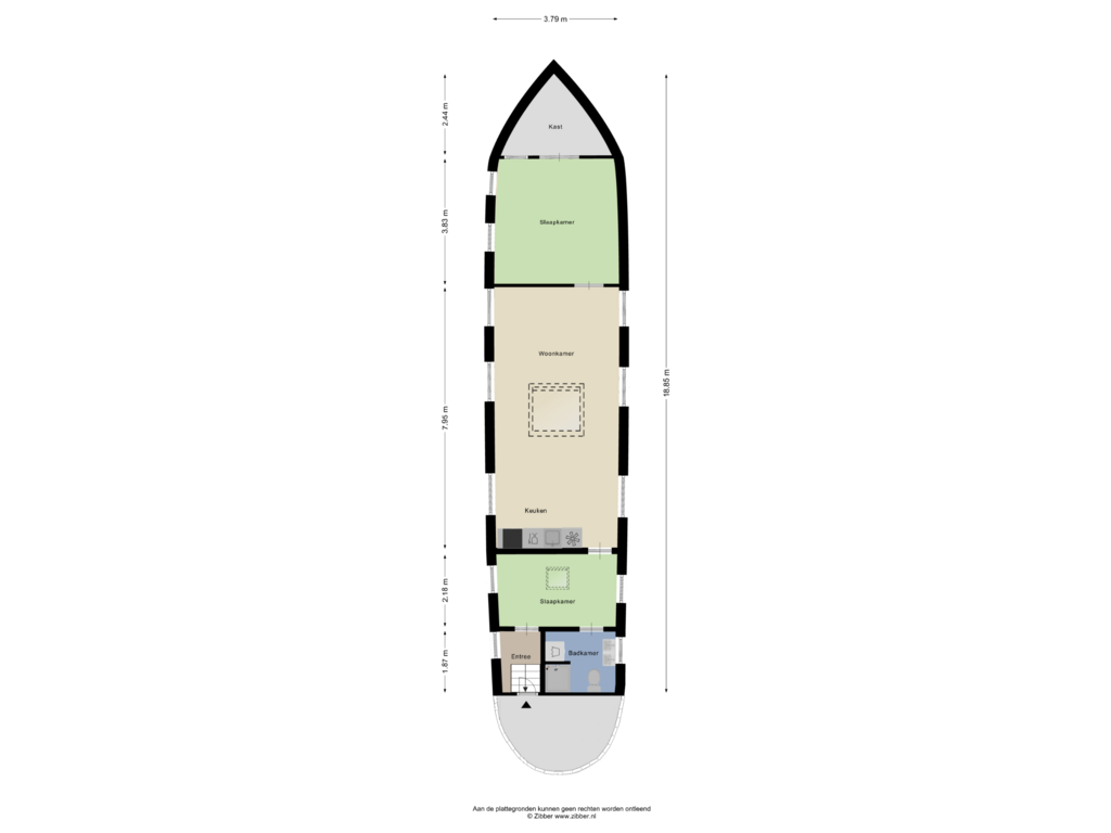 View floorplan of Begane grond of Brouwersgracht 238-L