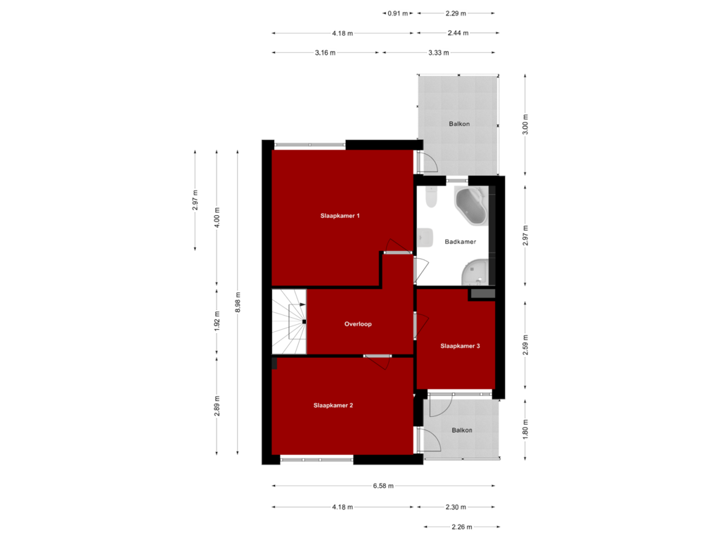 Bekijk plattegrond van Eerste verdieping van Lievevrouwestraat 14