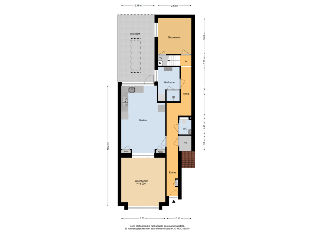 View floorplan of Begane Grond of Koningin Wilhelminakade 229