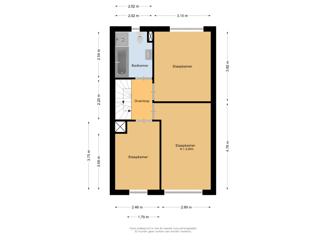 View floorplan of Eerste verdieping of Dinteldal 6