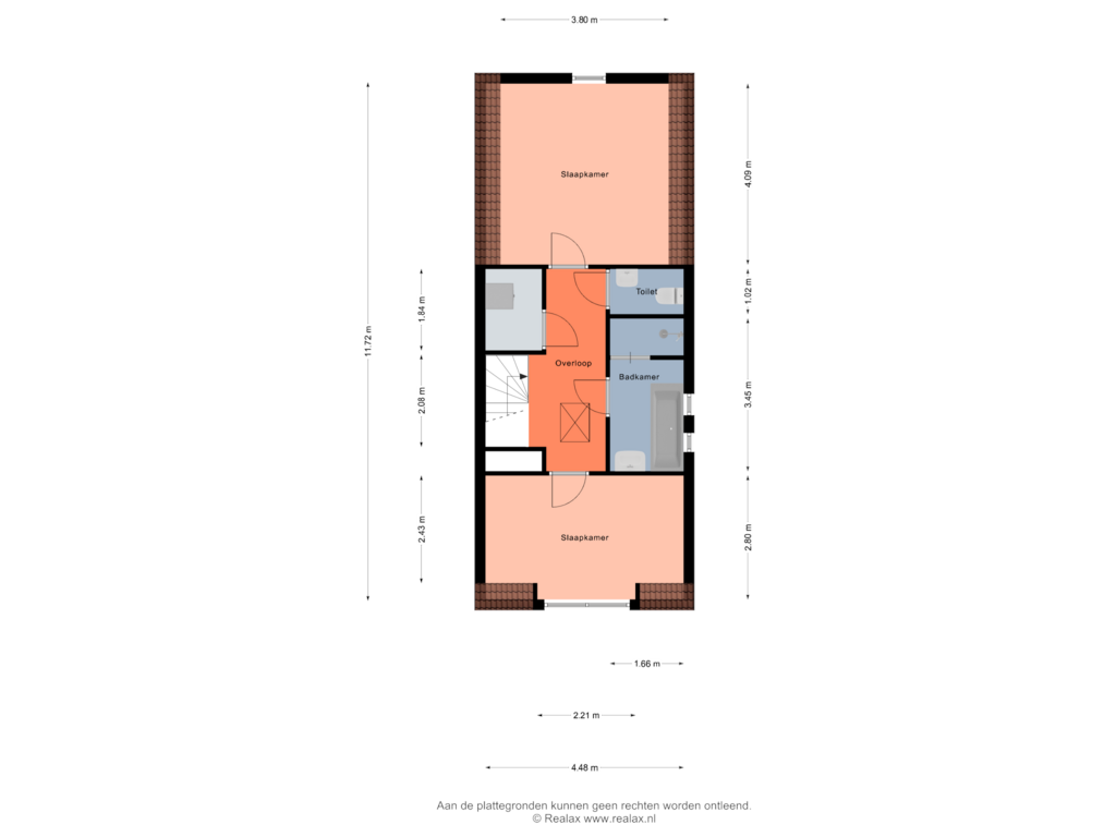 View floorplan of Verdieping 2 of Begijnhofstraat 1