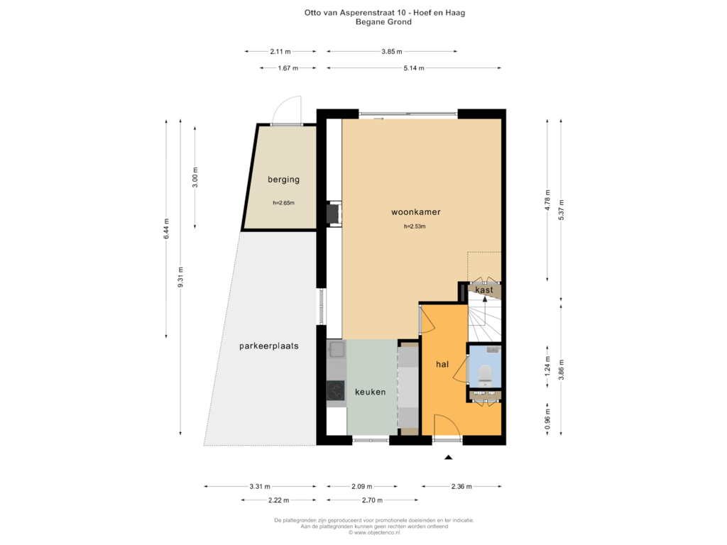 Bekijk plattegrond van BEGANE GROND van Otto van Asperenstraat 10