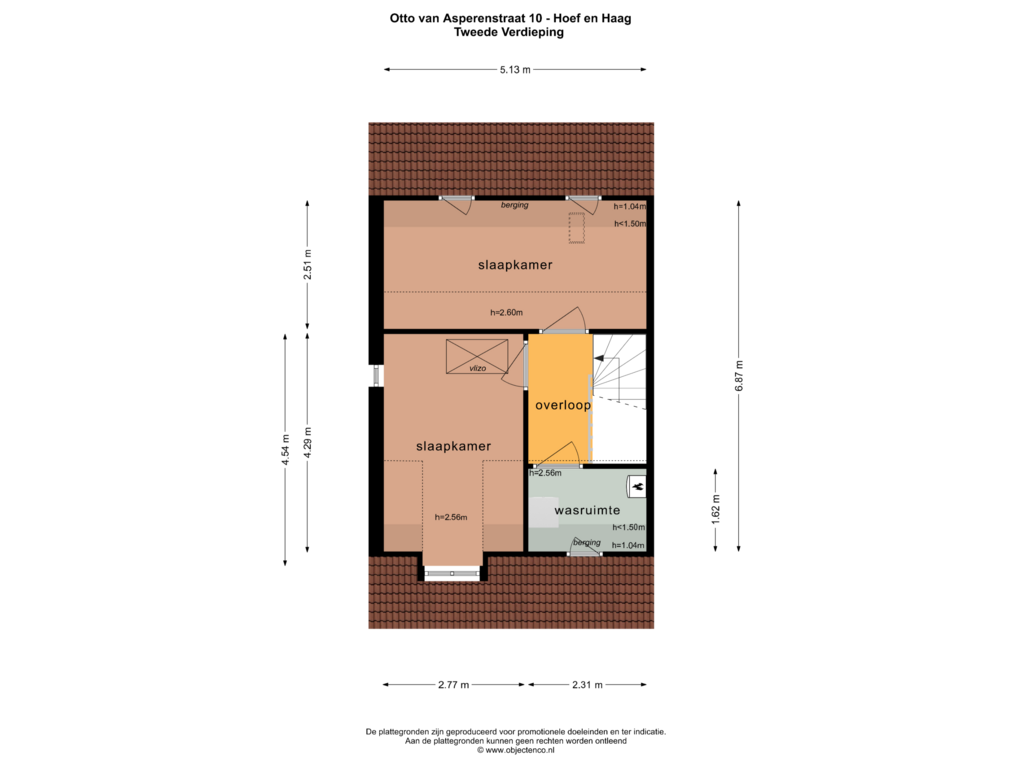 Bekijk plattegrond van TWEEDE VERDIEPING van Otto van Asperenstraat 10