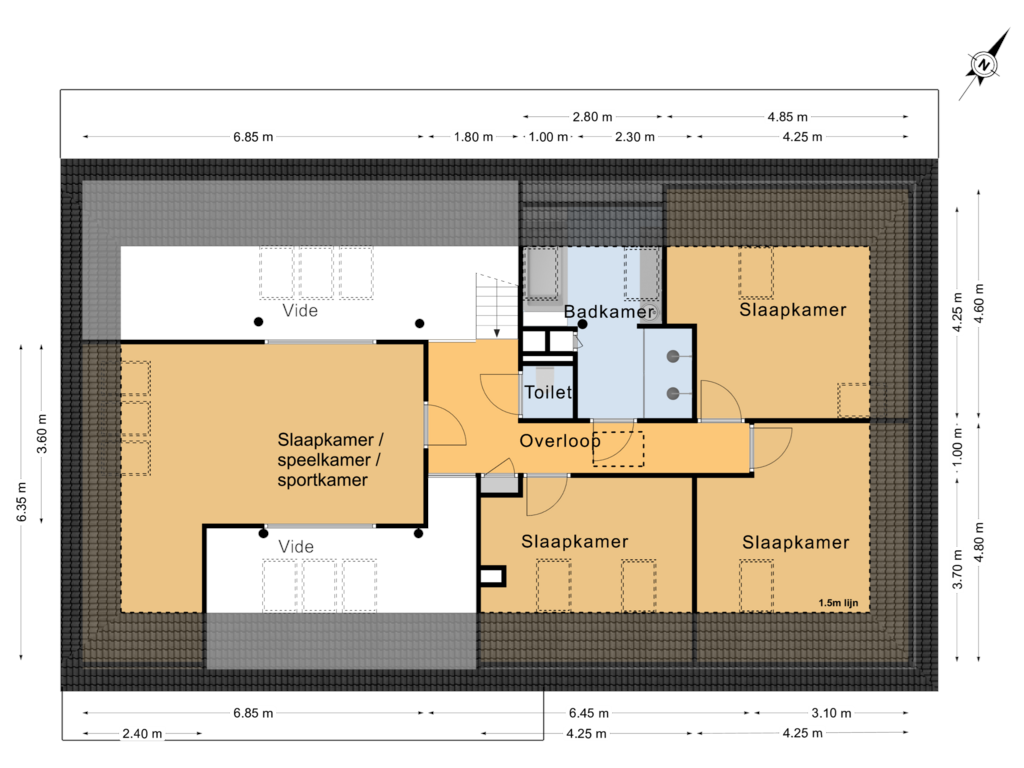 Bekijk plattegrond van 1e Verdieping van Lineleane 7