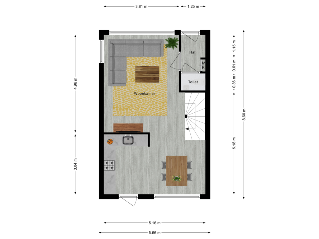 Bekijk plattegrond van Begane grond van Rentmeestersstraat 35